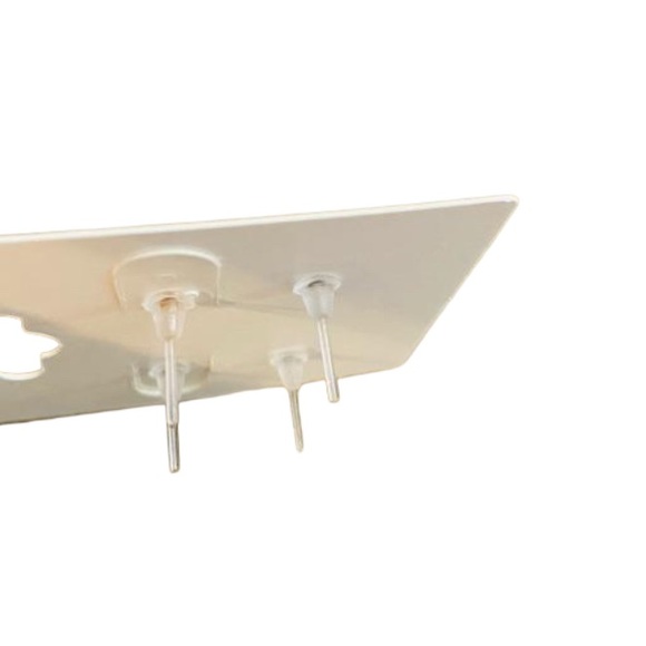 2 Pack Stud Earrings. Acrylic Backing. White & Gold Set - Picture 3 of 4